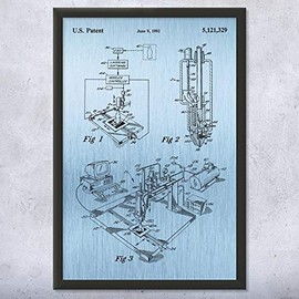 Framed 3D Printer Print, CAD Designer, Engineer Gift, Engineering Student, Manufacturer Gifts, Studio Wall Art Blue Steel (18x24)