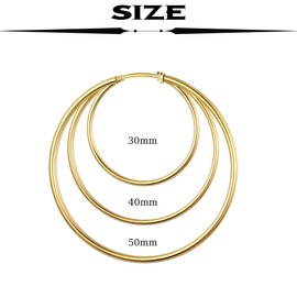 Roheafer 6 Pairs Clip Earrings for Women Fake Hoop Earrings Spring Hoop Earrings Set for Non-Pierced Ears Jewellery 6 Sizes, Copper, No Gemstone