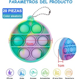 20 PCS Silicona Llavero De Burbujas, Colorido Squeeze Juguetes para La Ansiedad De Descompresión para Aliviar El Estré para Niños Adultos, Juguetes Sensoriales para TDAH, Alivio del Estrés
