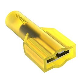 AUPROTEC 25x Fully Insulated Blade Receptacles 4.0-6.0 mm² Yellow Female Connector FDFN Cable Connector Nylon Insulated Brass Tin Plated