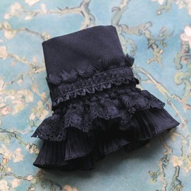 YAKEFJ Floral Layered Lace Cuff Stretch Bracelet False Sleeves Wrist Cuffs 1 pair