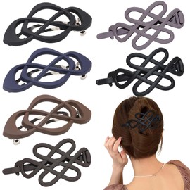 6 PCS Retro hair Barrettes Banana Clip French Style Twist hair Barrette Metal Anti Slip Crocodile Simple Large hair Clips Elegant Hair Accessories for Wome