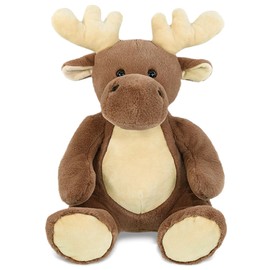 DolliBu Extra Large Soft Huggable Moose - Adorable Plush Toy, Cute Wildlife Cuddle Gift, Super Soft Moose Plush Doll for Kids & Adults - 14 inches