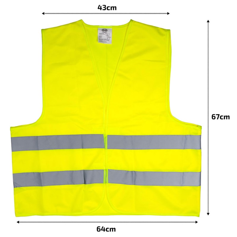 HEYNER® High Visibility Vest Set of 2 with Certificate Yellow