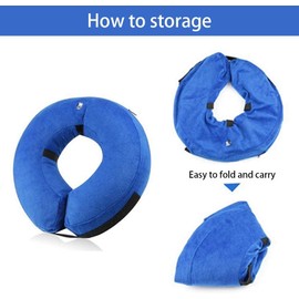 Soft Protective Inflatable Dog Cone Collar for Small/Medium/Large Dogs and Cats Adjustable Soft Pet Recovery Collar E-Collar Designed to Prevent Pets from Touching Stitches (Small)