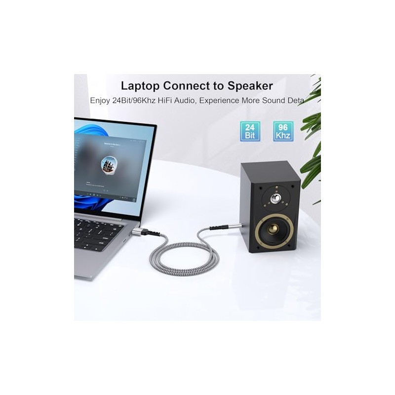 Cable USB a conector de audio AUX macho de 3.5mm,