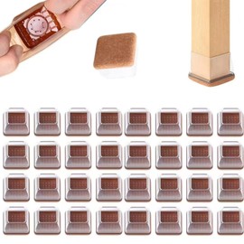 32 Pcs Square Felt Furniture Pads - Chair Leg Floor Protectors for Hardwood Floors | Anti-Scratch & Noise-Reducing Floor Protectors for Chairs, Tables, and Furniture