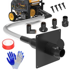 LCGP Generator Exhaust Extension Silencer Kit with Upgraded 304 Stainless Steel Flex Pipe Hose and Muffler Reduce Noise by 50% Three Adapters&Mounting Plate Universally Fit for All Portable Generators