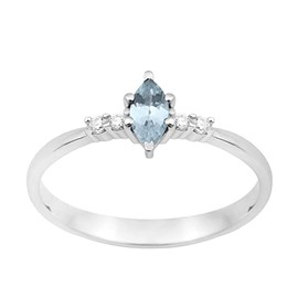 925 Sterling Silver 0.20 Ctw Marquise Natural Choice Gemstone Women Ring Everyday Wear (Blue Topaz, 8)