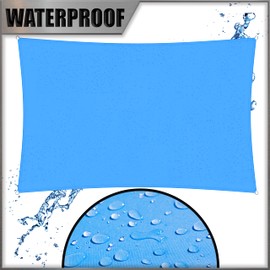 Amgo 14' x 14' Blue Square Waterproof Sun Shade Sail UPF50+ Canopy Awning Shelter, 98% UV Blockage Water Resistant, Outdoor Backyard Patio Garden Carport (We Make Custom Size)