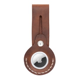 Solo Pelle Leather Case Compatible with New AirTag Suitcase Tag/Bag Tag/Luggage Tag (Vintage Brown)