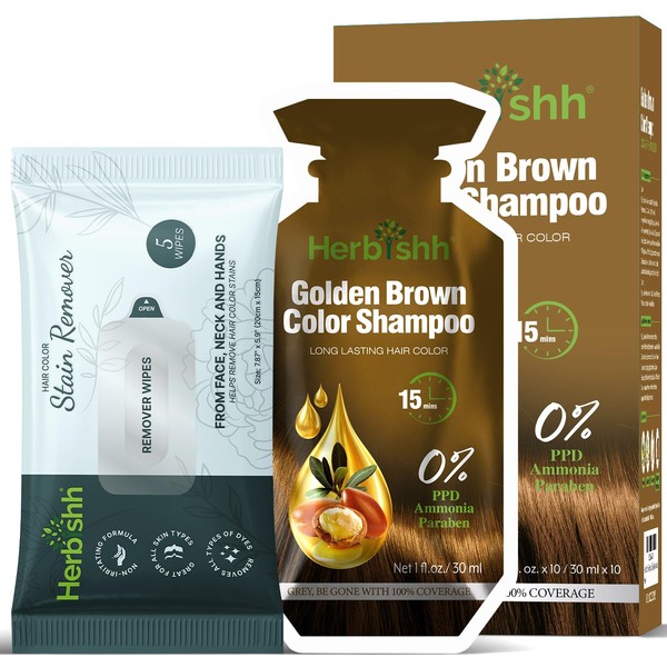 3 in 1 Hair Color Dye Golden Brown Pouch 30mlx10p