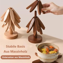 Hunmor Wooden Coaster, Tree Design Coaster, Tree Coaster, Wooden Coaster, Table Decoration, Anti-scalding Insulation Mat Made of Solid Wood for Teapot Pans Bowl