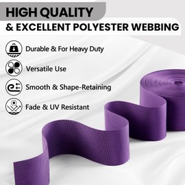 WEBSUKA - Correa de poliéster de 18 colores más – 1 & 1.5 & 2 & 2 & período; Rollo de cincha de alta resistencia de 10 yardas, correa plana para equipo interior y exterior, escalada, manualidades de