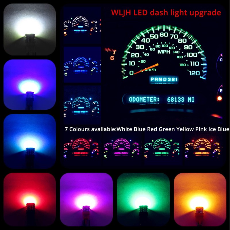 WLJH Bright White Dash Instrument Panel Gauge Cluster Led Light