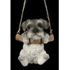 Dog Figurine Schnauzer Puppy Hanging Swing in a Swing Animal