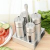 Stainless Steel Salt Pepper Spice Condiment Bottle Set Seasoning Container