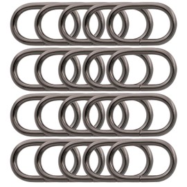 BIKICOCO 1-1/4'' Metal Oval Ring Buckle Loops Non Welded for Leather Purse Bags Handbag Straps, Gunmetal - Pack of 20