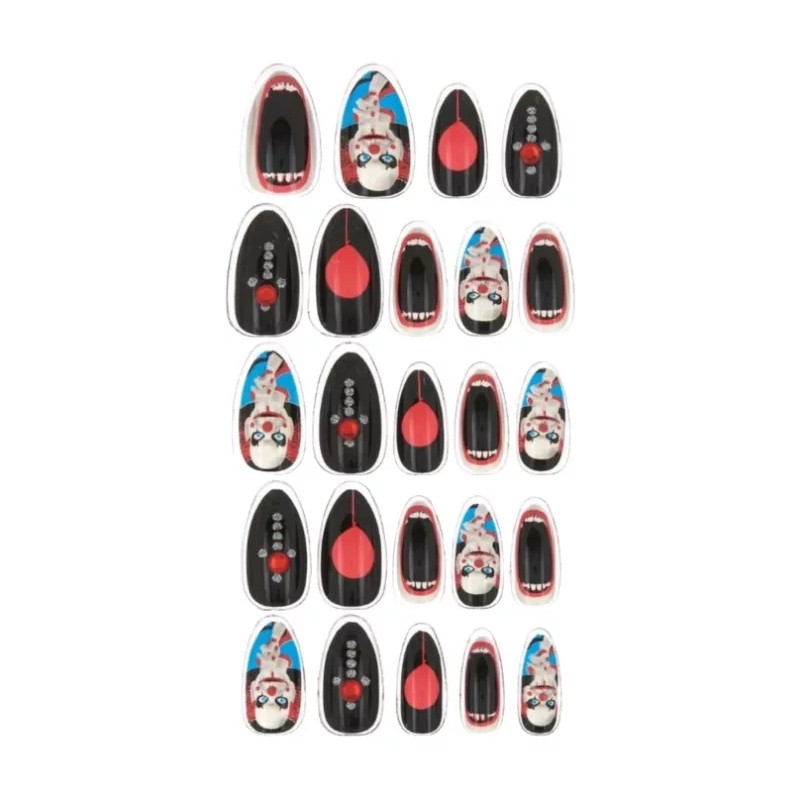 Susett Skull Store Uñas Postizas Diseño Payaso Terrorífico