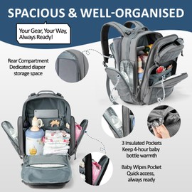 MIRACOL Outdoor Military Diaper Backpack: Dad-Approved Baby Bag with Insulated Pockets & Foldable Changing Mat - Lightweight Essentials for Hiking Camping Outdoor Adventures