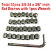 ZDingTech 30pcs 3/8-24 x 3/8" inch Set Screws 304 Stainless