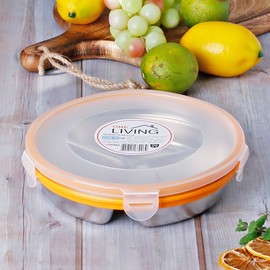 Stainless steel airtight container 3 compartment sharing side dish container large divider compartment / 스텐 밀폐용기 3칸 나눔 반찬통 대 칸막이 칸칸이