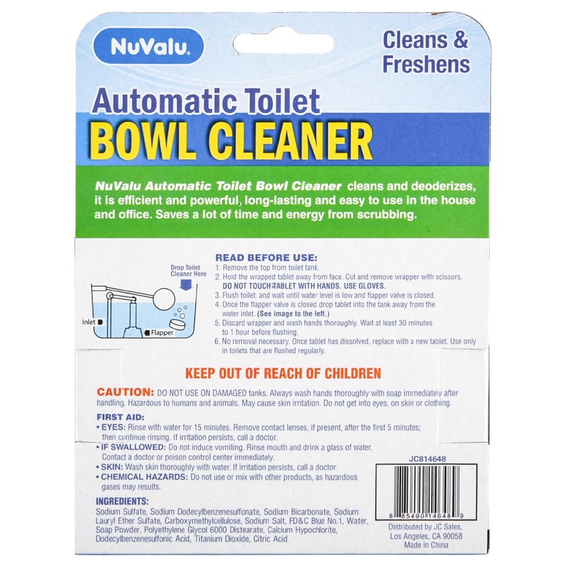 NuValu Toilet Bowl Cleaner White & Blue (2 Pack/4 Tablets)