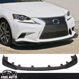 FREE-AUTO802 Fits 14-16 Lexus IS250 IS300 IS350 F Sport IKON Style Front Bumper Lip Black PP