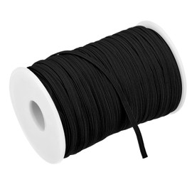 MECCANIXITY Flat Elastic Cord for Sewing 1/8 inch 3mm 109 Yards Knit Heavy Stretch Strap Cord Spool for Crafts DIY Black