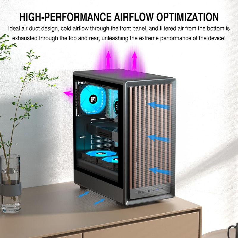 FOIFKIN M1 PC Case -Walnut Front pane Pre-Installed 4 PWM