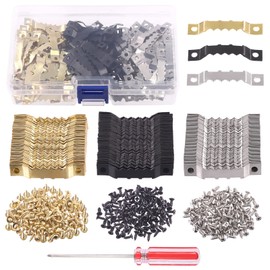 Swpeet 540Pcs Sawtooth Picture Frame Hanging Hangers Double Hole with Screws and Screwdriver, for Home Decoration Creative Picture Frame Hanging (Mixed Color)