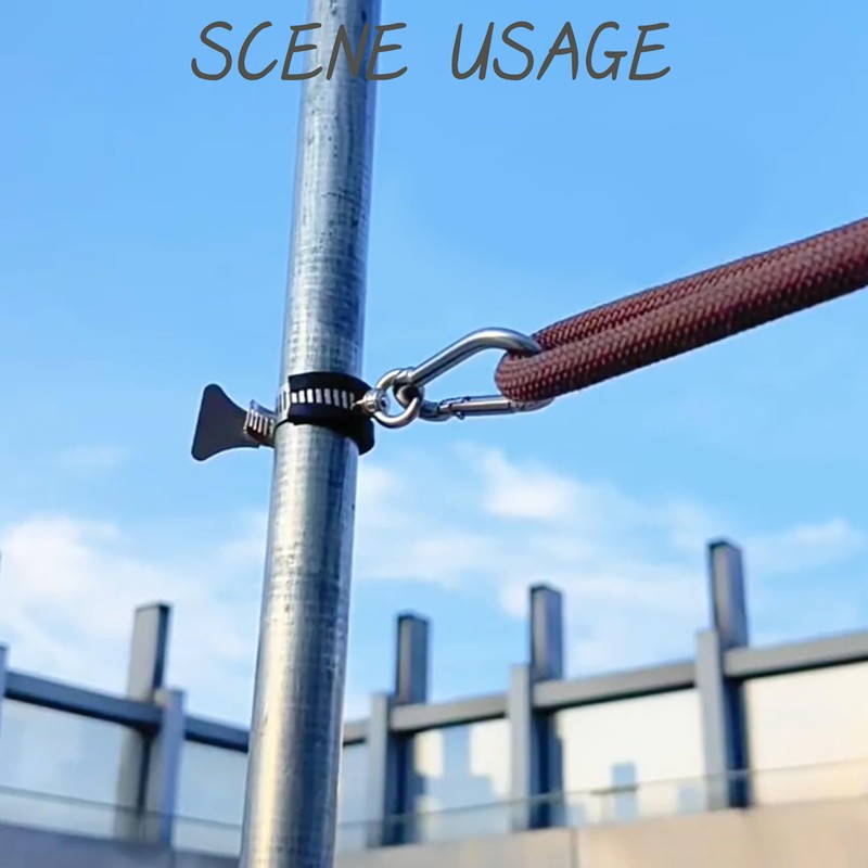 HhdvdyWgd 2Pcs Flagpole Clip Kit - Stainless Steel Adjustable Flag