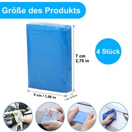 Reinigungsknete, 4 Stück Auto Reinigungsmasse, Lackreinigungsknete zur Lackpflege, Auto Car Clay Bar, Lackreinigungsknete, für Autos Motorräder Caravans Autowäsche Wachse, Blau