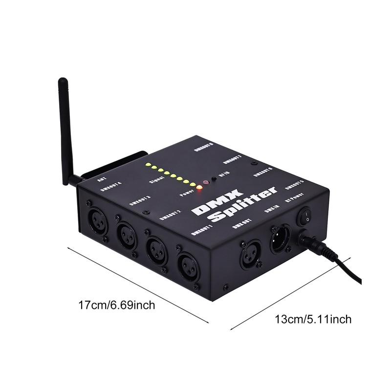 Wireless Lighting Signal Amplifier Distributor Signal Decoder 8 Channel Signal