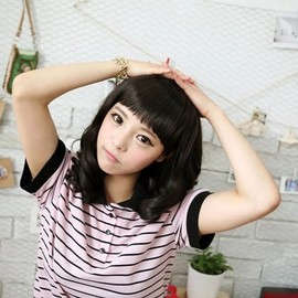 Rolling Wave Baby Shoe Natural Full Wig (WFI7NMM) Red Brown WFI7NMM / 롱링 웨이브 베이비 슈 네츄럴 통가발 (WFI7NMM) 레드브라운WFI7NMM