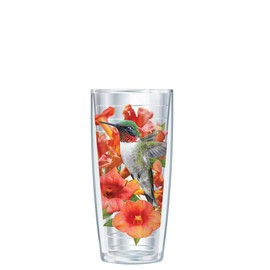 Signature Tumblers Clear Hummingbird Wrap w/Green Lid Tumbler Cup 16 Oz | Fantastic Temperature Retention, Thermal Insulated! Dishwasher and Microwave Safe | BPA Free| Great Gift Idea