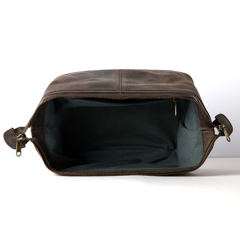 HOLZRICHTER Berlin Toiletry Bag (M) - Premium Leather Toiletry Bag,