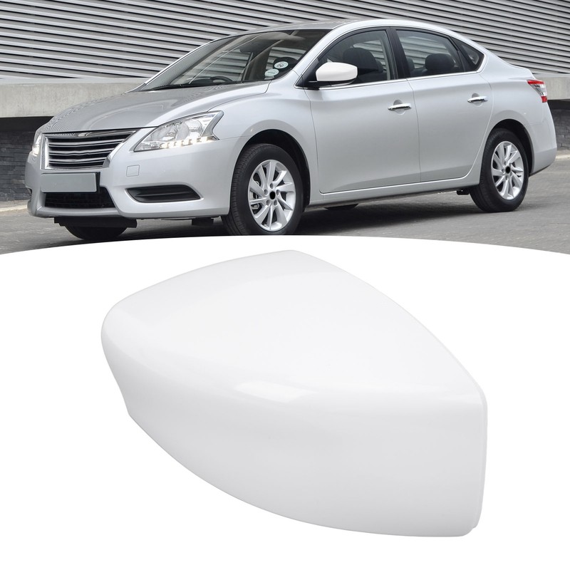 Side Mirror Cover Exterior Rearview Mirror Cover Cap Unpainted White