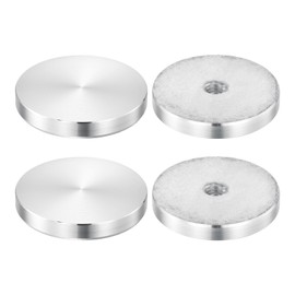sourcing map Round Shape Aluminum Disc, 4pcs M8x50mm Aluminum Circle Disc Glass Top Adapter for Glass Table Top Disc