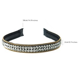 scicent Headband Non-Slip Embellished Crystal Rhinestone Headbands Wide Fashion Hair Accessories for Women Girls 27108