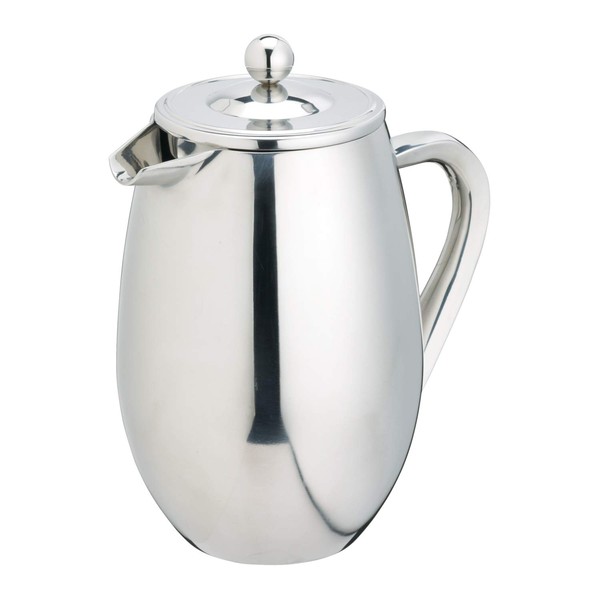 KitchenCraft Le'Xpress Cafetiere for 8 Cups, Stainless Steel, Silver, 1 Litre