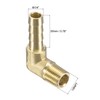 sourcing map Brass Hose Barb Fitting Elbow 1/4 Inch x