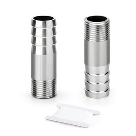 ERGAOBOY 10 Pcs 304 Stainless Steel Hose Barb Fitting, 1/4" BSP Male Barb Splicer Mender Round Union Coupler Adapter