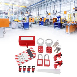 Lockout Tagout Locks Set, Electrical Circuit Breaker, Lockout Tagout Kit Safty Padlock Loto Tags Hasps Set for Industrial Chemical