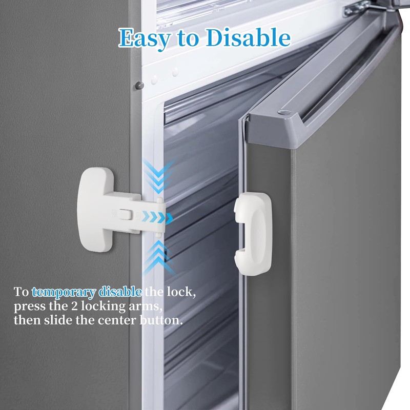 YCT Baby Proof Fridge Lock, Refrigerator Fridge Freezer Door Latch