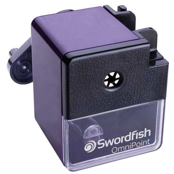 Swordfish 40305 OmniPoint Mechanical Versatile Manual Pencil Sharpener, 8-12 mm - Purple