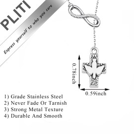 PLITI Holy Spirit Dove Gift Confirmation Sponsor Gift Sponsor Appreciation Gift Cross Dove Necklace For Women (cross dove Y necCA)