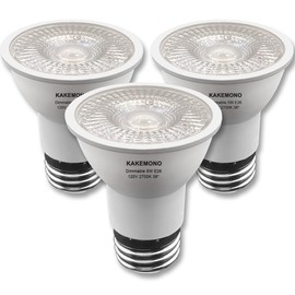 KAKEMONO PAR16 LED Bulbs Dimmable 5W Long Neck Track Spotlight,E26 Medium Base,Warm White 2700K,Pack of 3