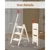 ASPERALD Step Ladder with Single-Handrail,Foldable Step Stool with Anti-Slip Wide