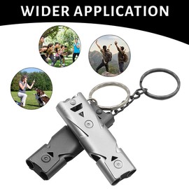 COYUN 2 Stück Trillerpfeife Laut Notfall,Notfallpfeife,Whistle,Signalpfeife,150dB Trillerpfeifen mit Schlüsselanhänger,Edelstahl,Wasserdicht,für Notfall,Outdoor,Hundespaziergänge,Training,Sport